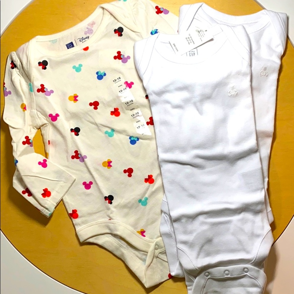 Baby gap Disney Mickey Mouse rainbow onesies